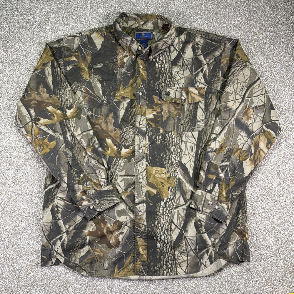 Men's Vintage Beretta Camouflage Longsleeve XXL Shooting Pad Vented 90s